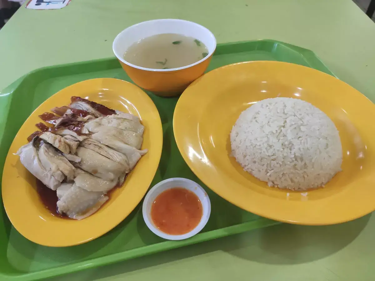 Edmond Chicken Rice: Hainanese Chicken & Roast Chicken with Rice & Soup