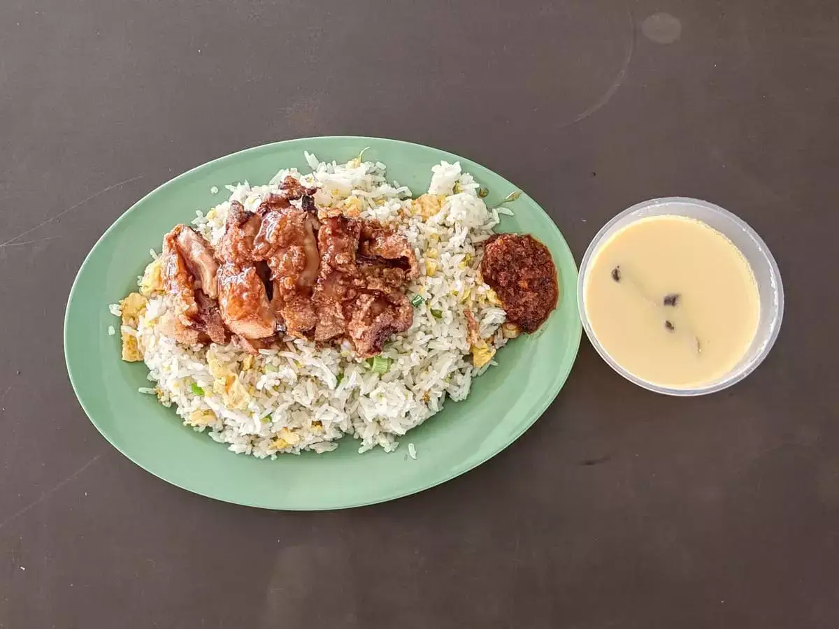 cover Fried Rice @ The Meeting Place: Egg Fried Rice with Chicken Chop & Chawanmushi