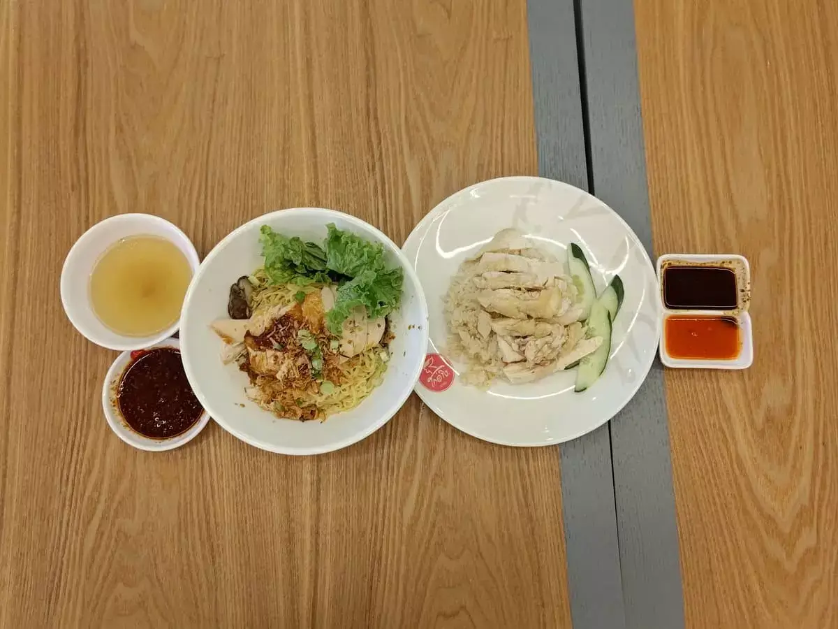Go-Ang Pratunam Chicken Rice: Roast Chicken Noodle & Hainanese Chicken Rice