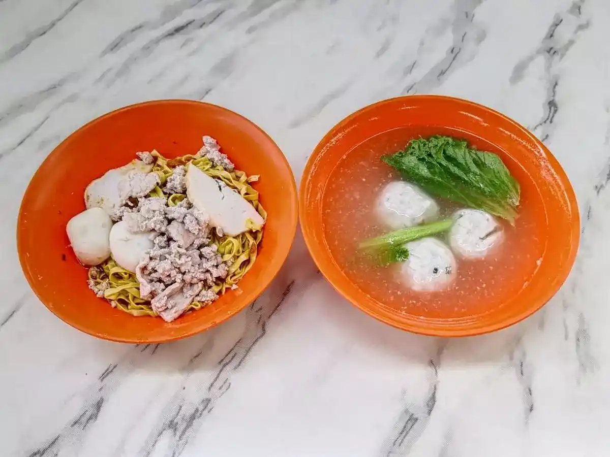 Jalan Tua Kong Mee Pok Soup Rice: Minced Meat Fishball Mee Pok & Teochew Fishball Soup
