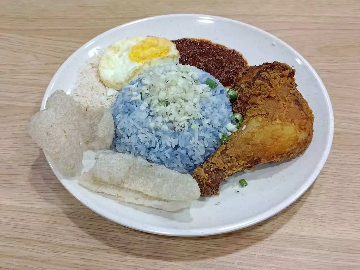 Ji Hui Lai Nasi Kerabu: Fried Chicken Thigh Nasi Kerabu