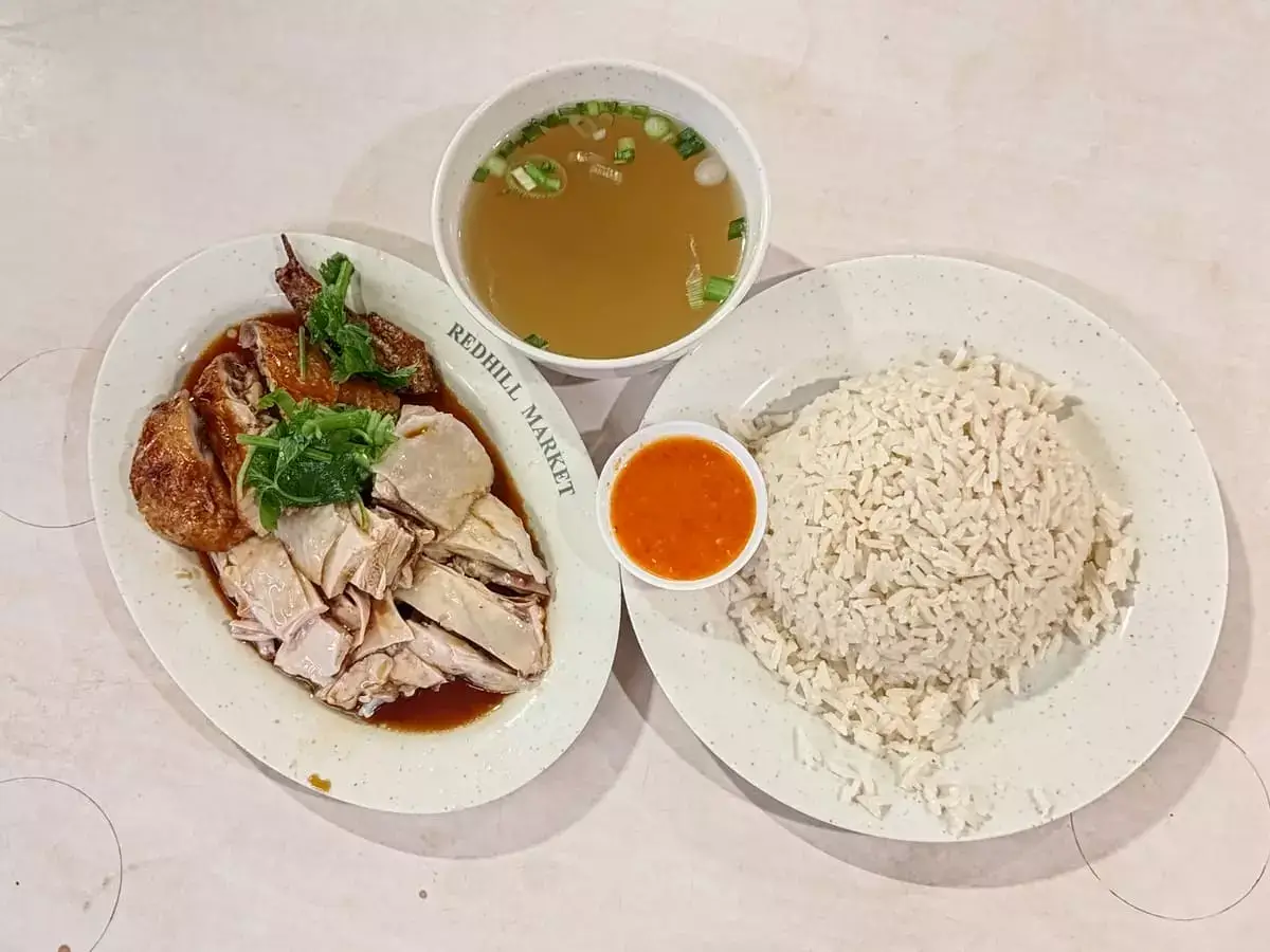 Jian Kee Hainanese Chicken Rice: Hainanese Chicken & Roast Chicken with Rice & Soup