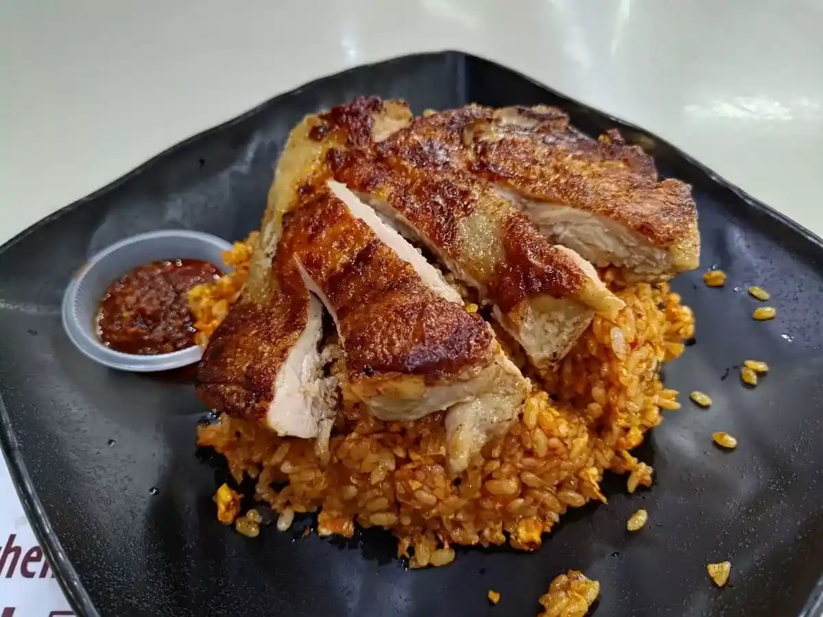 Makan Fried Rice: Sambal Egg Fried Rice with Chicken Chop