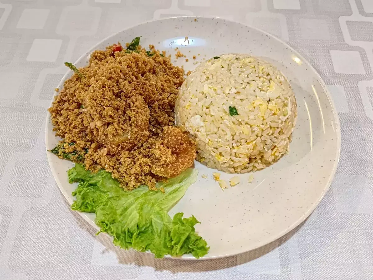 Mr Fried Rice: Egg Fried Rice with Cereal Prawns