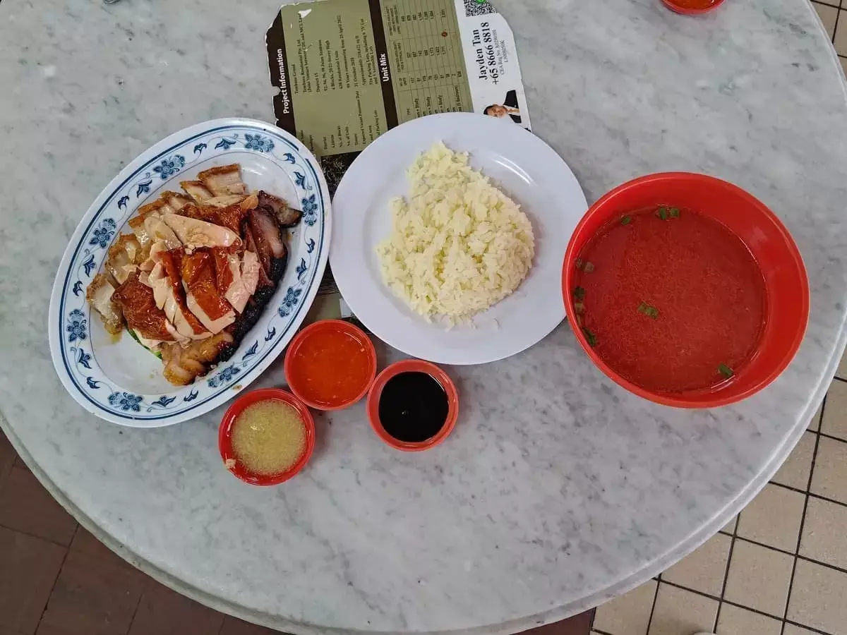 Nan Xiang Chicken Rice: Roast Chicken, Char Siew, Siu Yuk with Rice & Soup