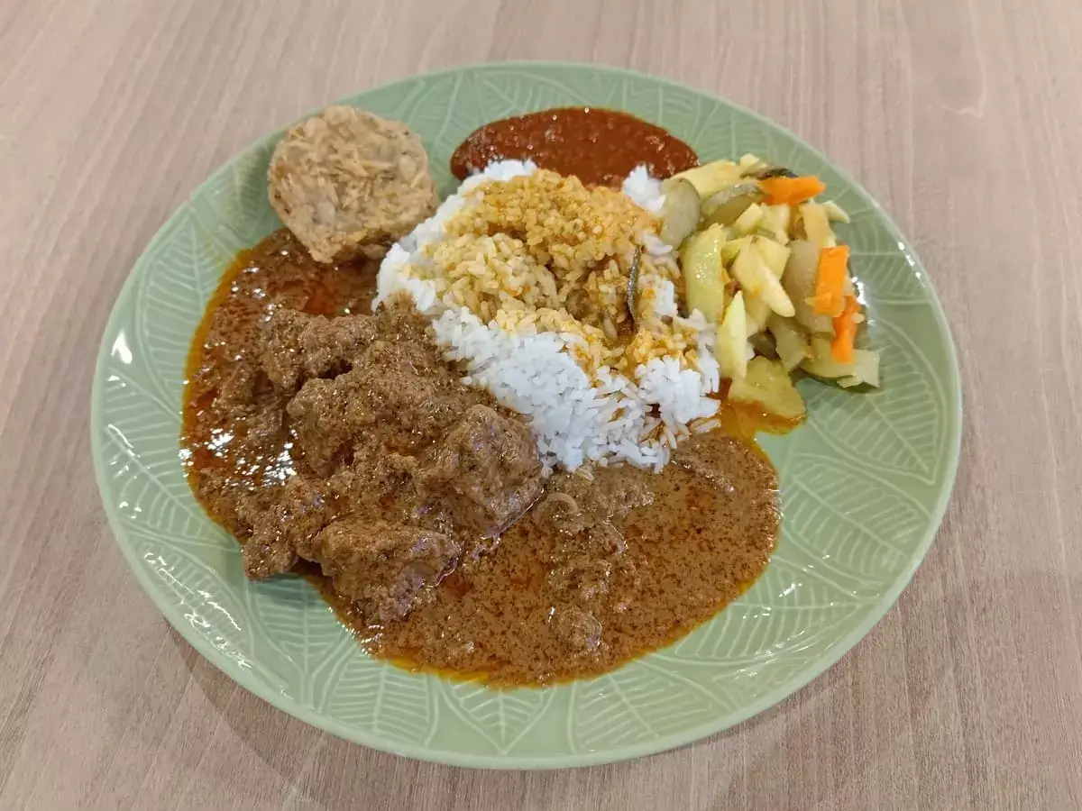 Padang Padang: Beef Rendang, Achar, Begedil with Rice & Curry