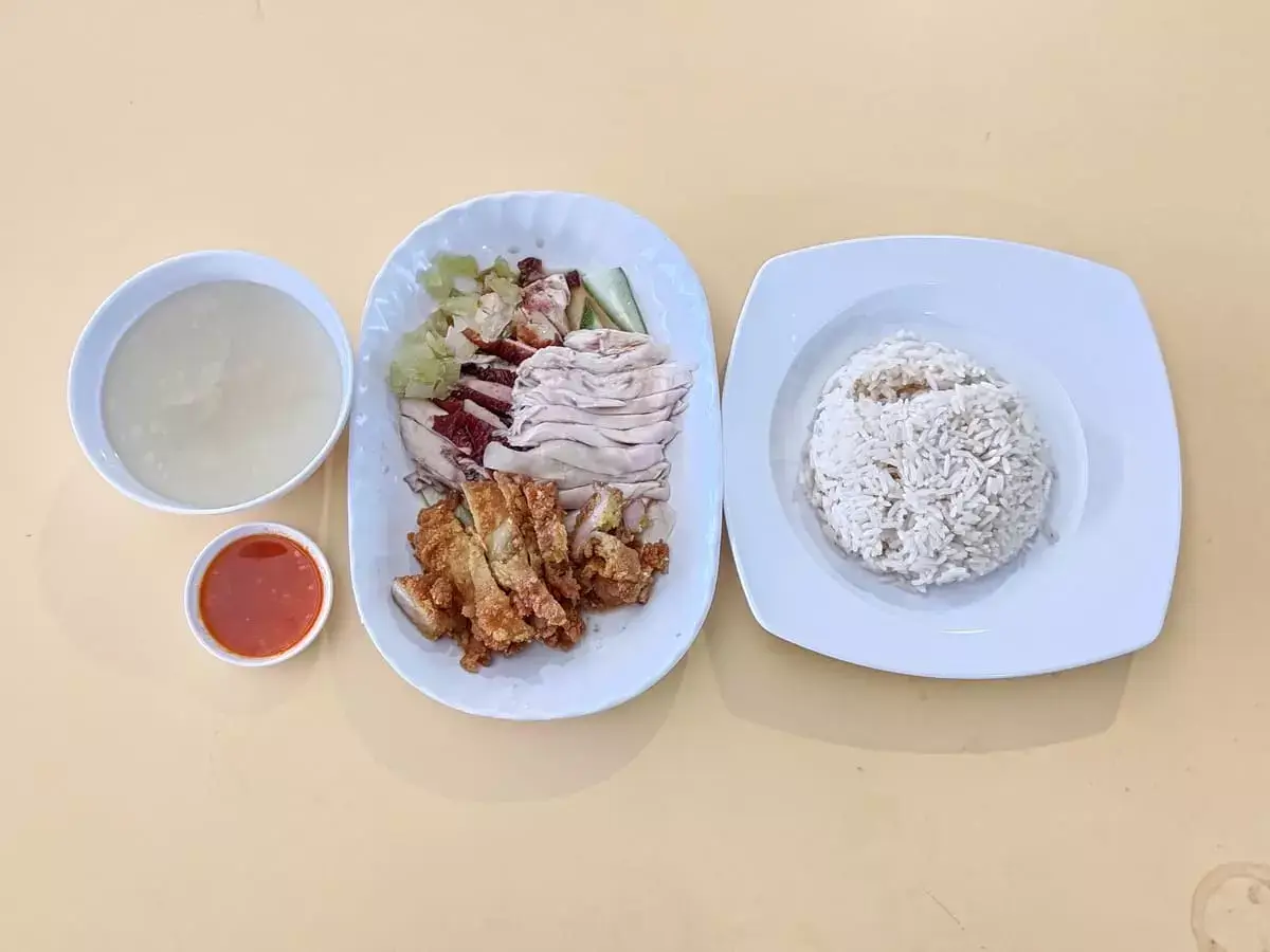 Rong Hua Yuan Hainanese Chicken Rice: Hainanese Chicken, Roast Chicken & Chicken Cutlet with Rice & Soup