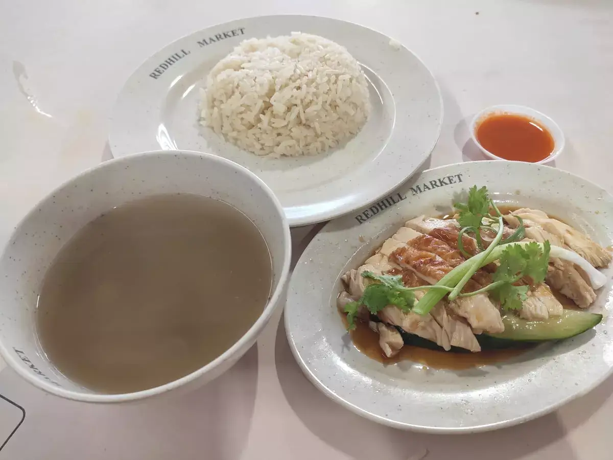 Rong Ji Traditional Hainanese Chicken Rice: Roast Chicken, Rice & Soup