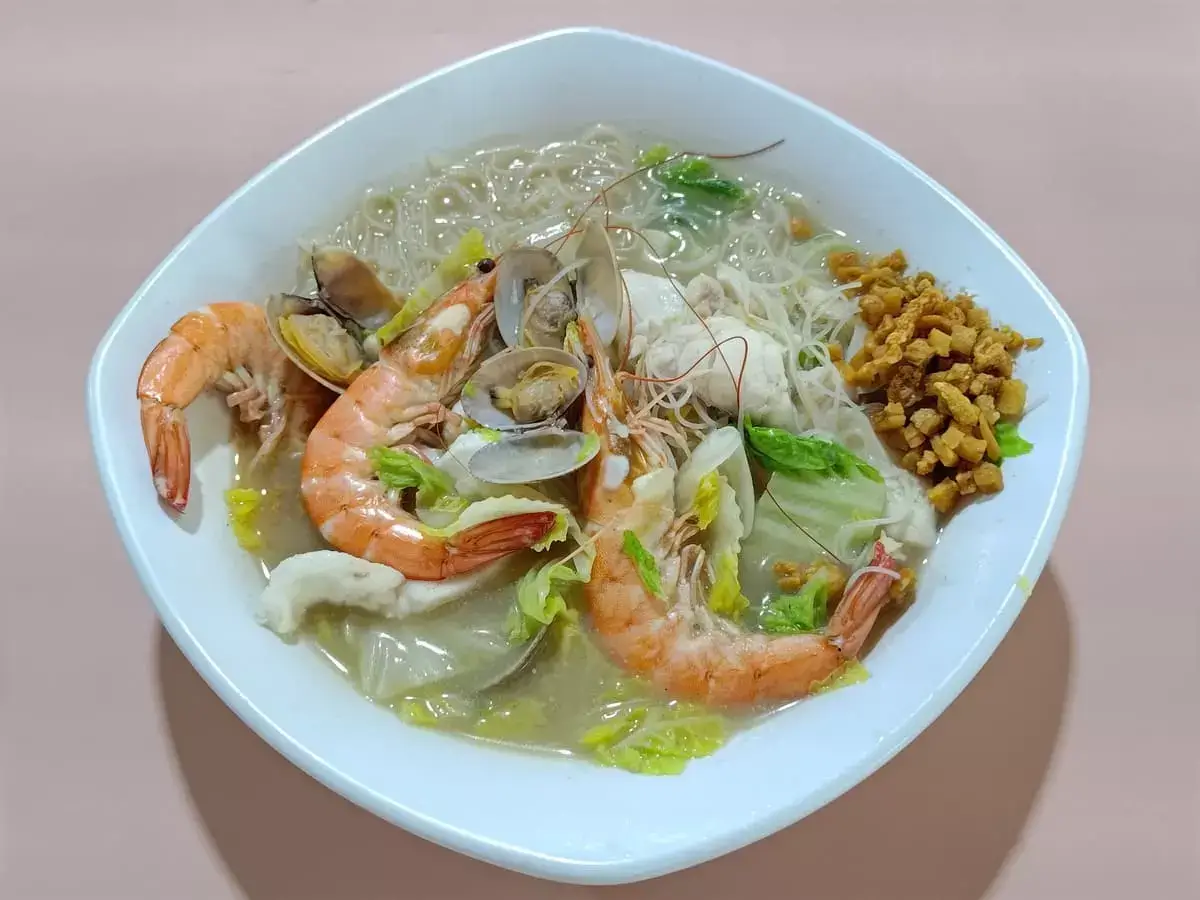 Teochew Seafood White Mee Hoon: Fish, Prawn, Lala White Mee Hoon