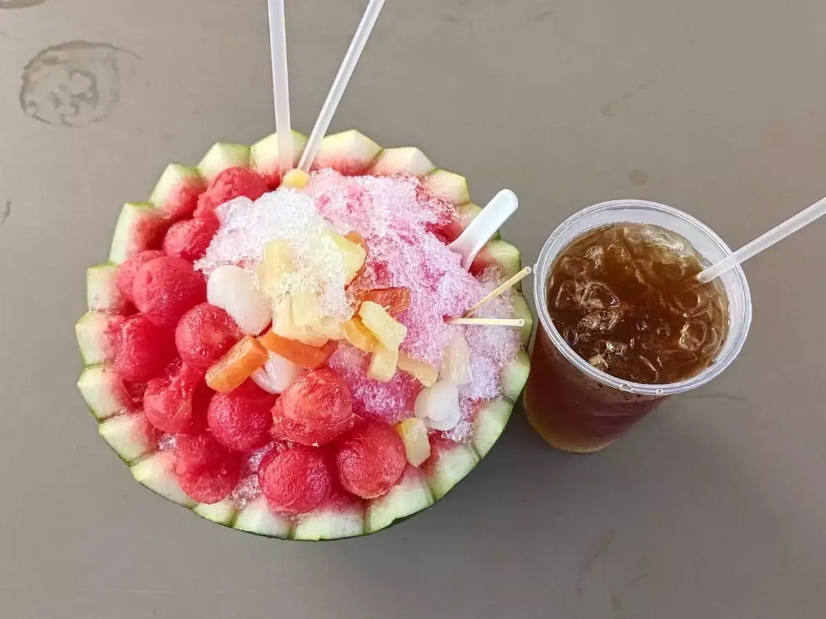 Xue Hua Desserts: Big Ice Watermelon & Sour Plum Drink Xue Hua Desserts: Big Ice Watermelon & Sour Plum Drink