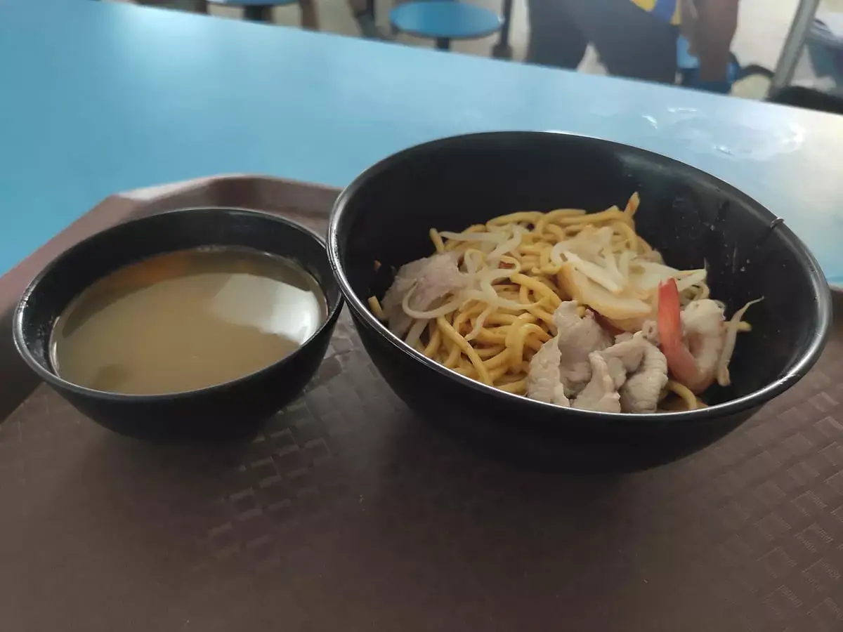 Yu Xing Yuan Bedok Prawn Noodle: Prawn Mee Dry Yellow Noodles & Soup